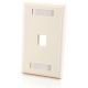 C2G 1-PORT KEYSTONE WALLPLATE WHT
