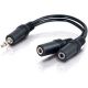 C2G 6' 3.5mm M to 2 3.5mm F Cable