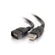 C2G 3' USB A M to F Ext Cable Blck